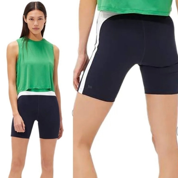 New Splits59 Dream High-Waisted Techflex Indigo/Off White Bike Shorts NWT Medium - Picture 4 of 16